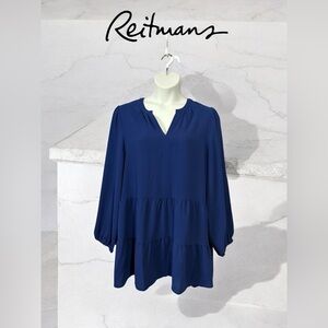 Reitmans, Elegant Plus-Size Navy Tunic, 3X